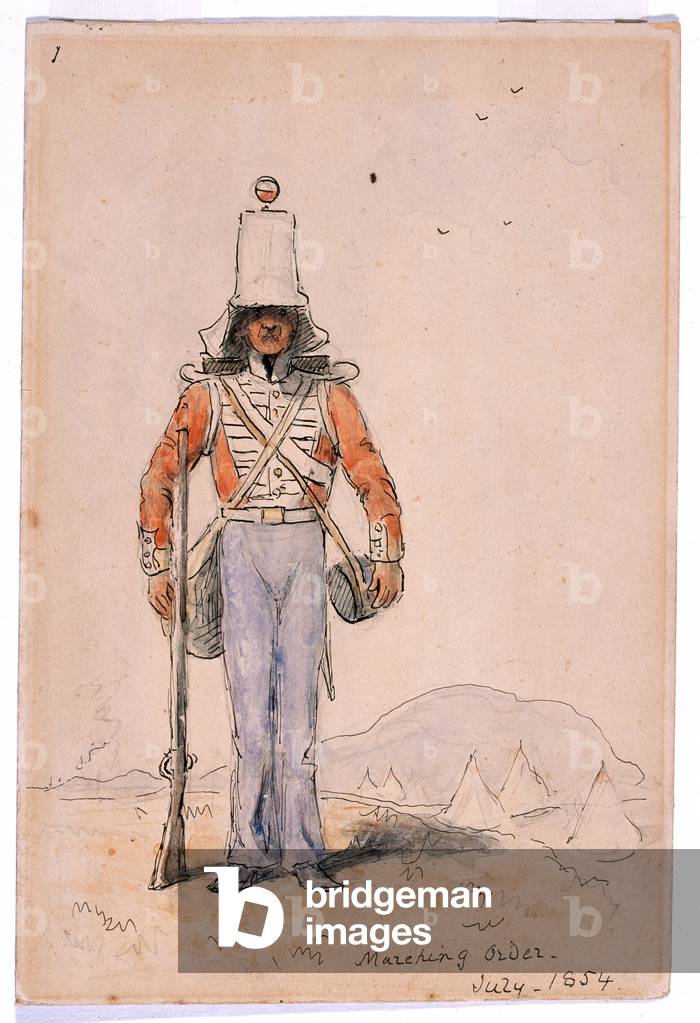 Marching order, July 1854 (pen and ink and watercolour )