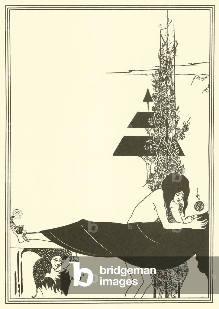 Image de Estampe représentant Une lamentation platonique (lithographie) 1894 par Aubrey Beardsley, b/w