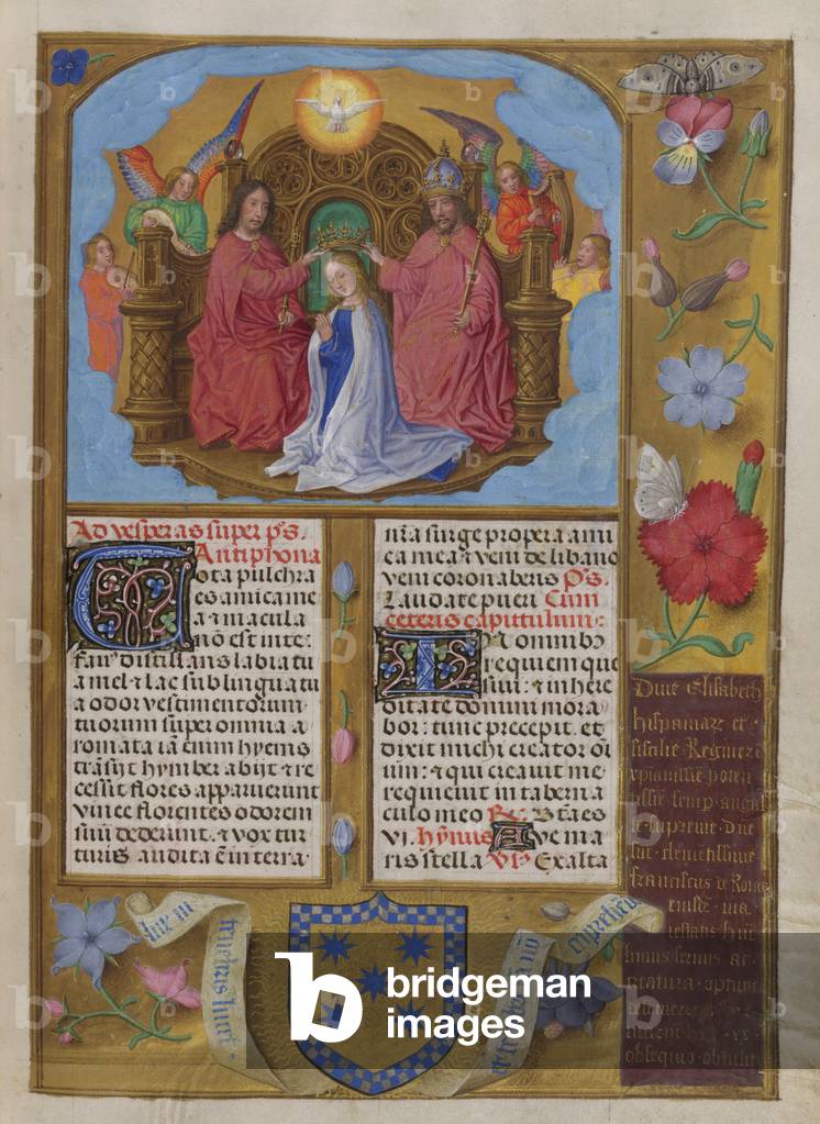 Coronation of the Virgin.
Sanctorale; feast of the Coronation of the Virgin; The Virgin kneeling