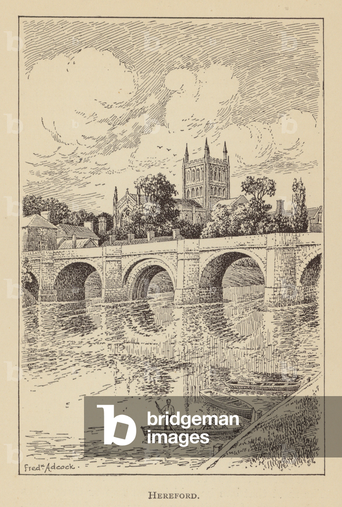 Image of Print depicting Hereford (litho) 1901 by Frederick Adcock
