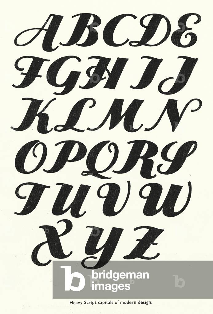 Immagine di Stampa "Scrittura: Heavy Script (litografia)" di English School