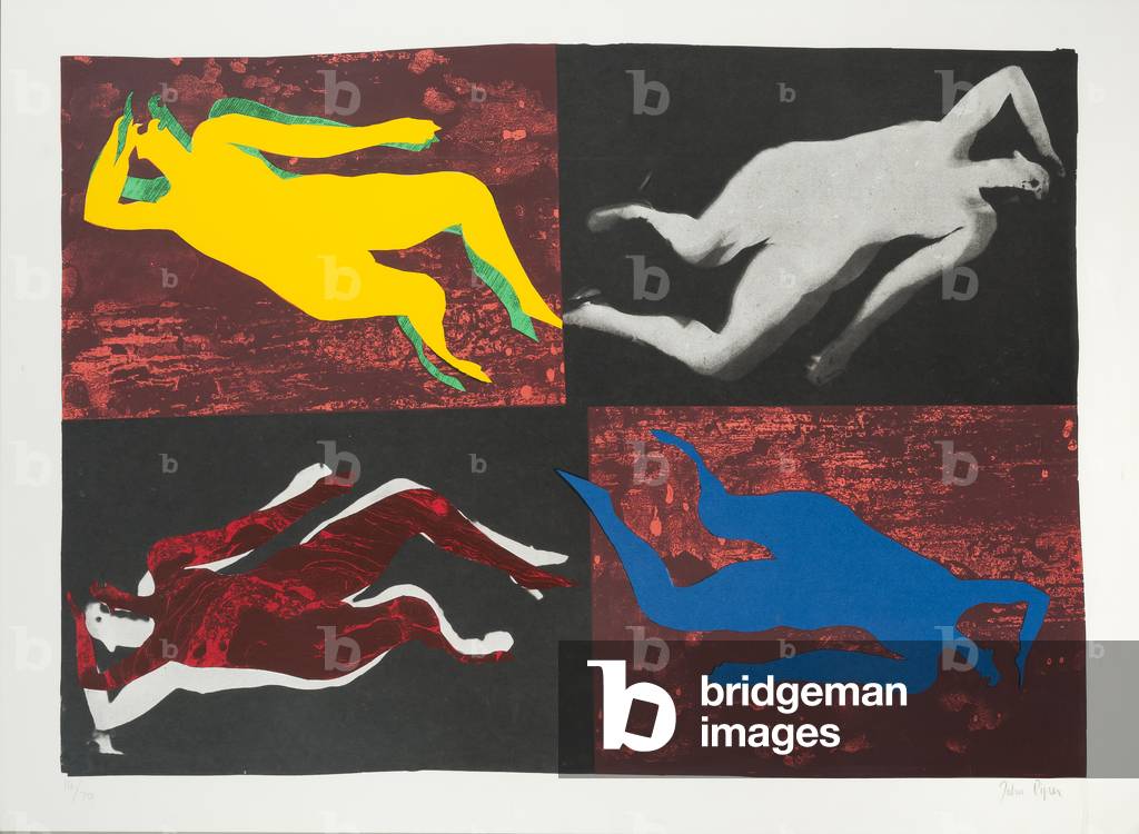 Four views of Man (colour litho) by John Piper
