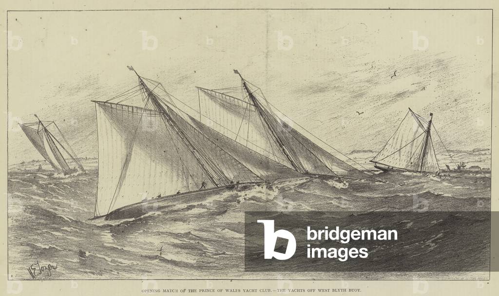 Opening Match of the Prince of Wales Yacht Club by Henry Spernon Tozer, b/w