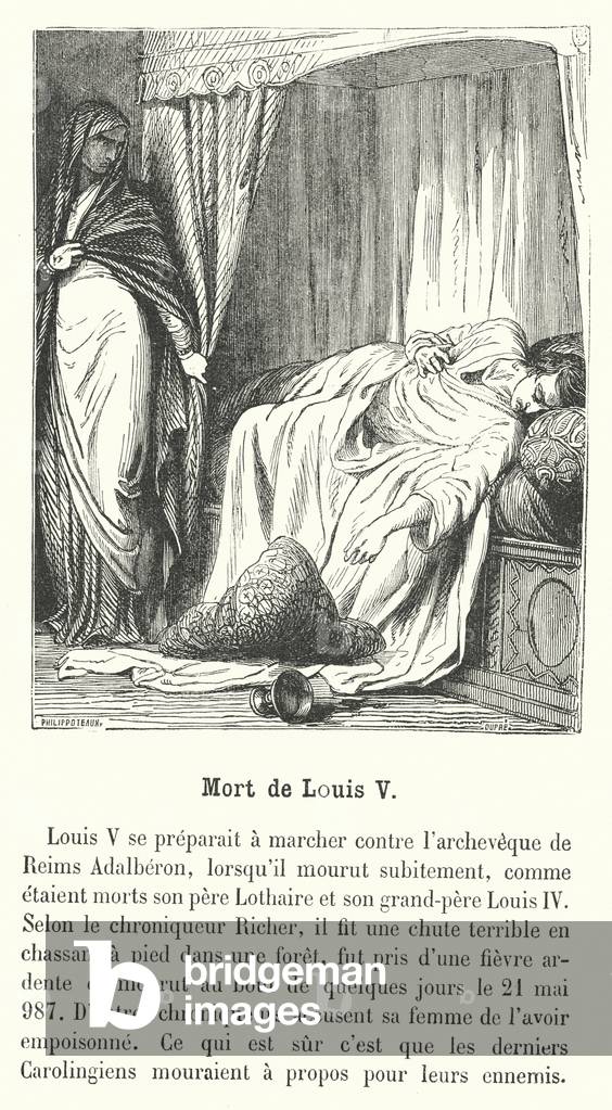 Immagine di Incisione "Mort de Louis V (incisione)" 1880 di French School