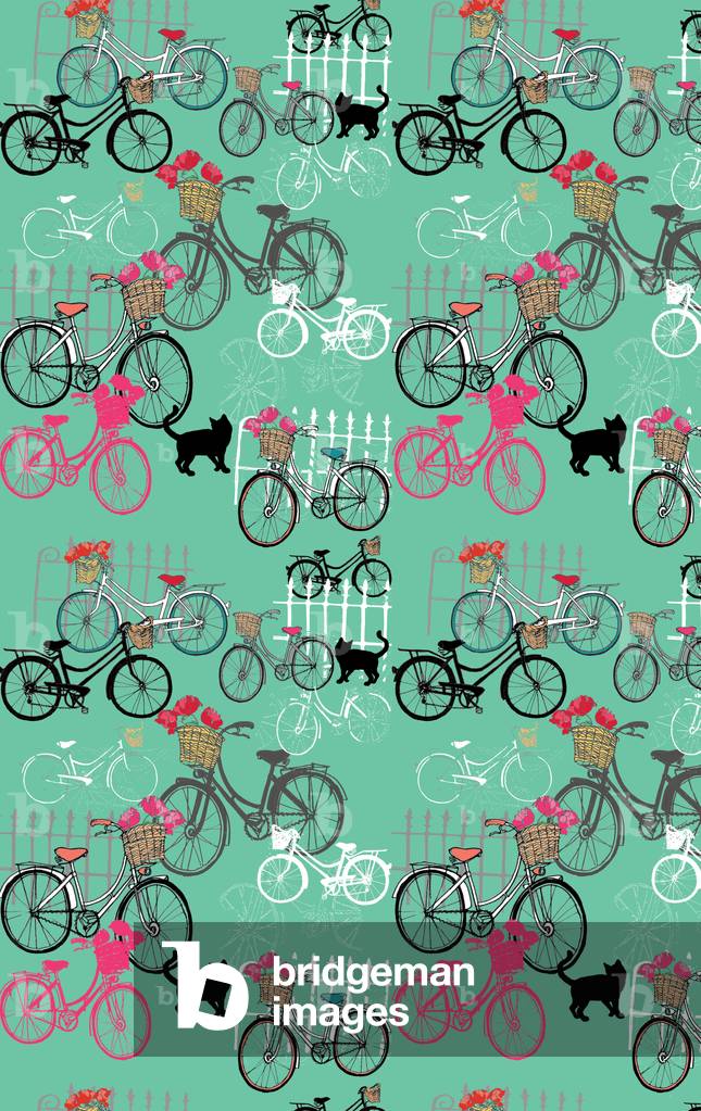 Bicycle repeat pattern by Anna Platts