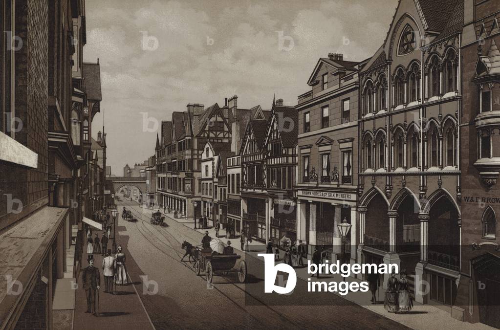 Bild von Druck "Eastgate Street" von English School, b/w