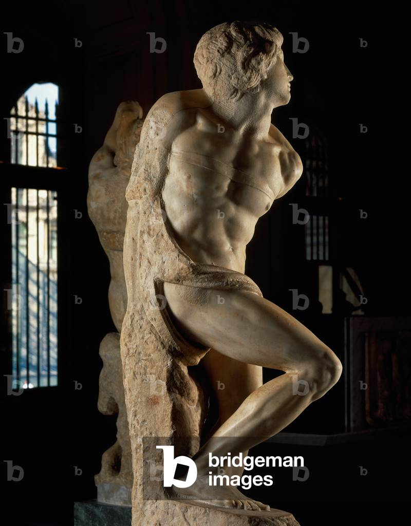 Immagine di Scultura "Rinascimento - Scultura: Rebellious Prigione - Museo del Louvre" 1513 di Michelangelo Bu