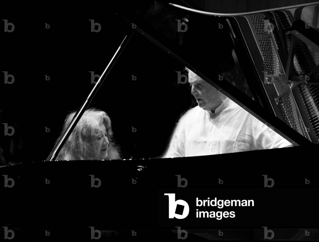 Martha Argerich and Daniel Barenboim by Marion Kalter, b/w
