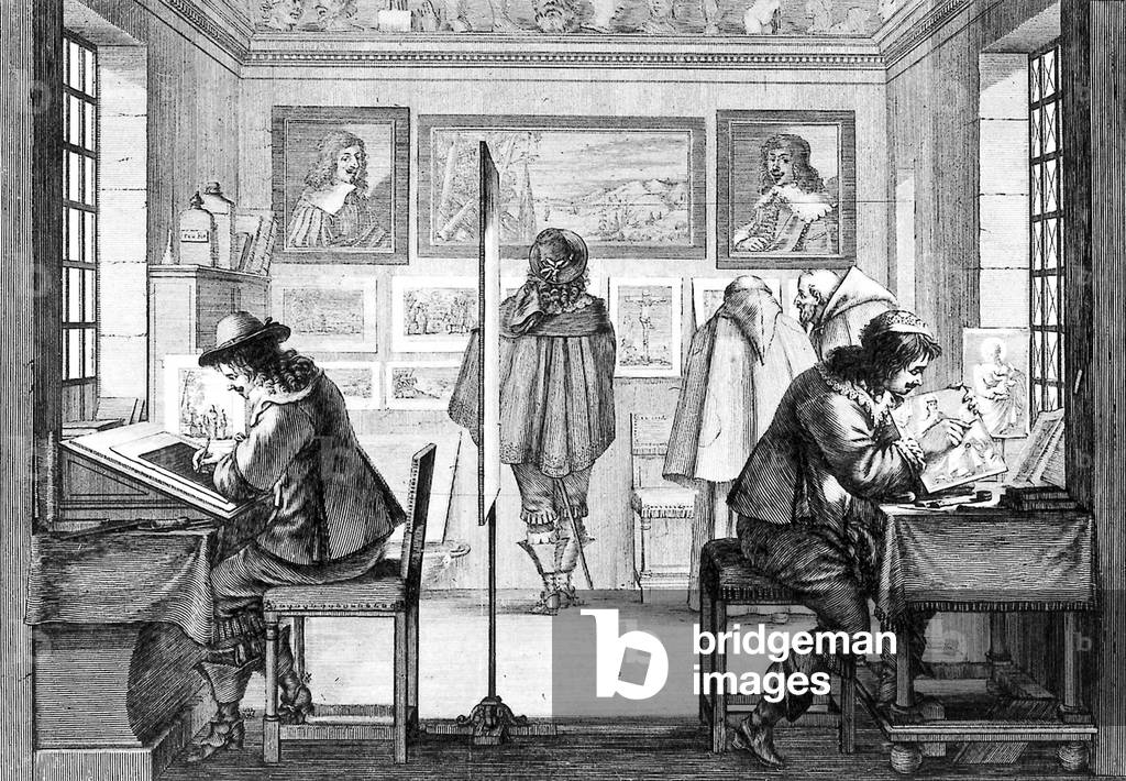 Graviertechnik: Gravur, Frontispice of Abraham Bosses Vertrag (1645), 17. Jh.