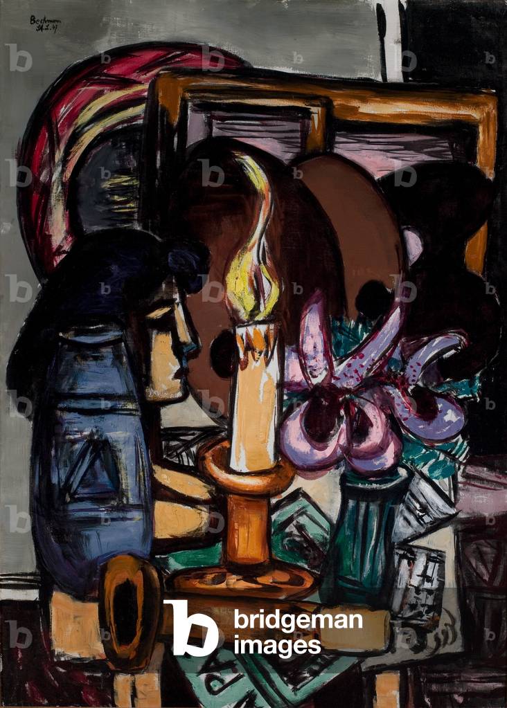 Immagine di Dipinto "ancora la vita con due grandi candele", 1947 di Max Beckmann