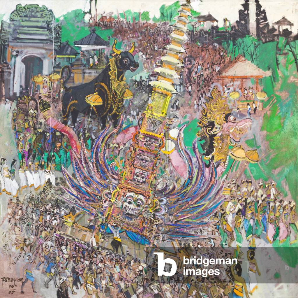 Einäscherung, um 1979 (Öl auf Leinwand)