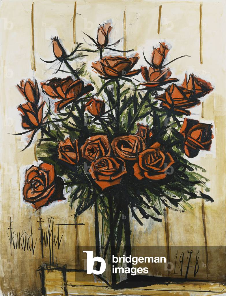 Image of Red Roses, Crystal Vase; Roses Rouges, Vase en Cristal 