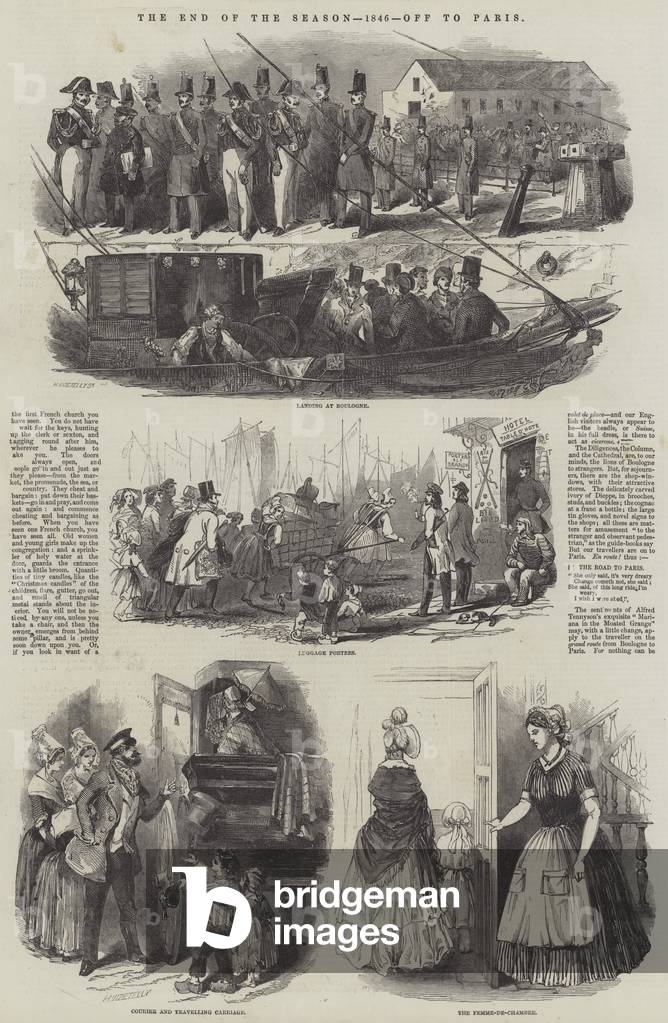 La fine della stagione, 1846, via a Parigi (incisione)