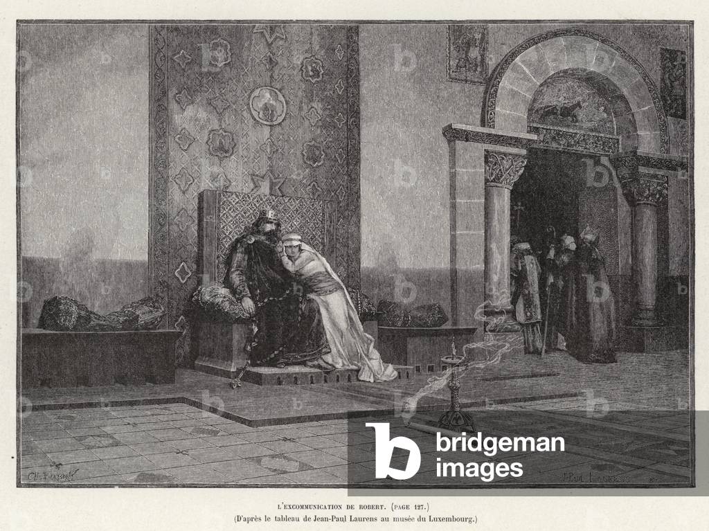 L'Excommunication de Robert. Exkommunikation von König Robert II. von Frankreich durch Papst Gregor V. zur Hei