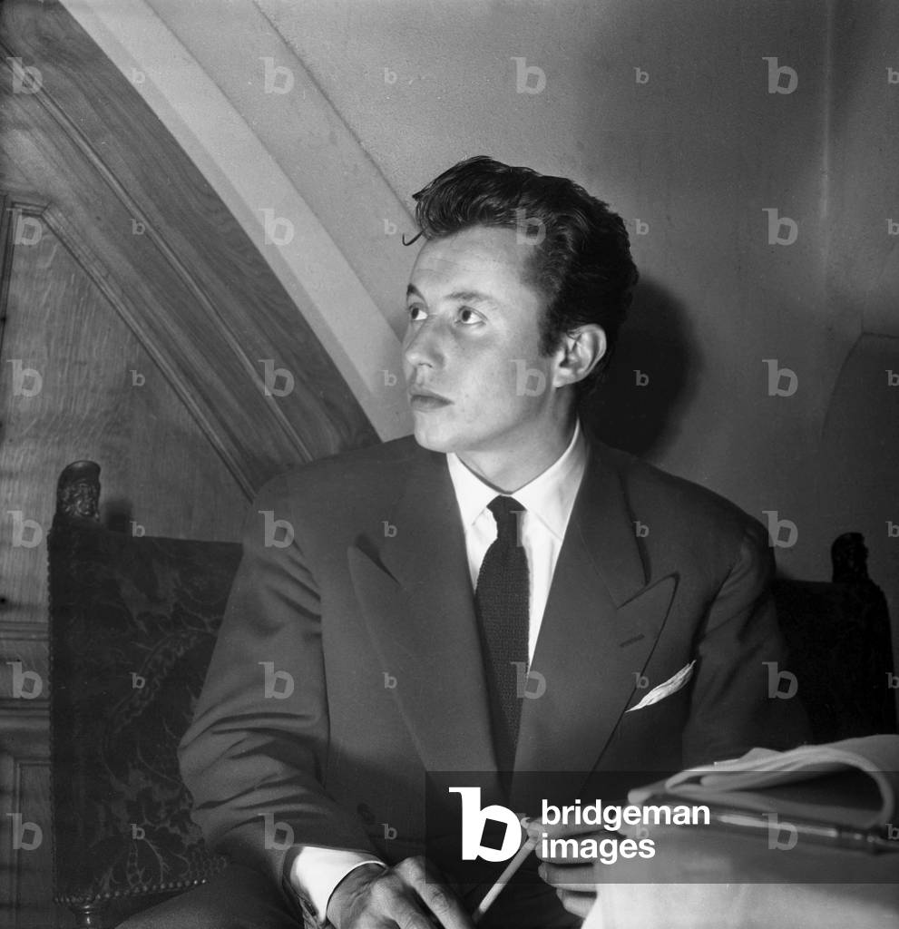 Image of Photography depicting French Actor Michel Auclair on March 8 1949, b/w