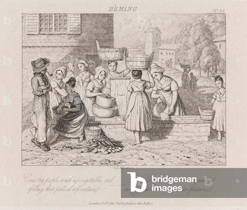 "Gemüse waschen" 1821 von George Robert Lewis