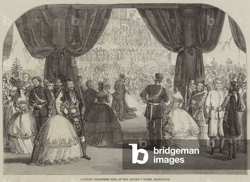Scozzese Volontariato Ballo presso il Assemblea Camere, Edimburgo (incisione)