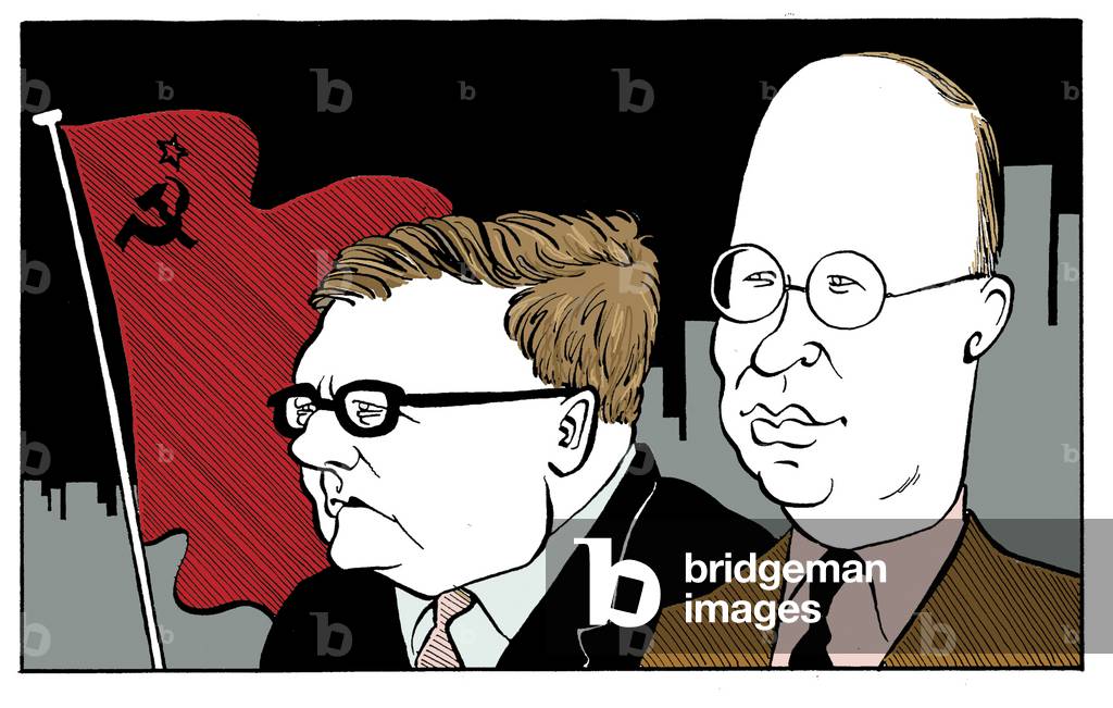 Dmitri Shostakovich con Sergei Prokofiev con bandiera sovietica