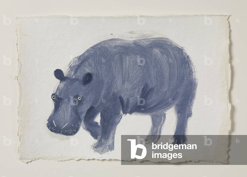 Hippo 2, 2016 (oil on paper)