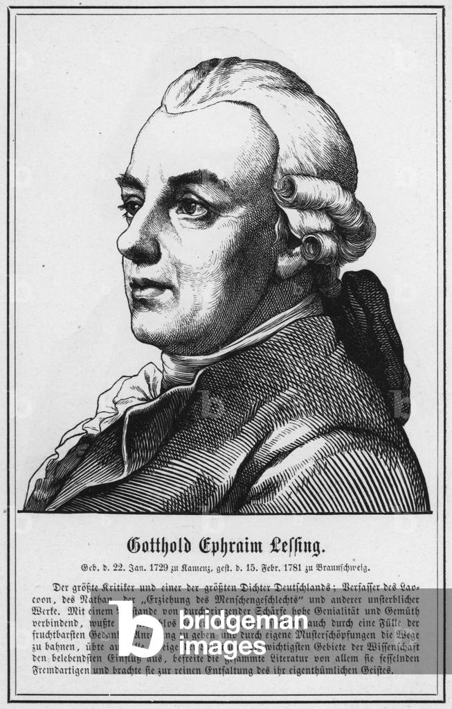 "Gottoldo Efraim Lessing (incisione)" di German School, b/w
