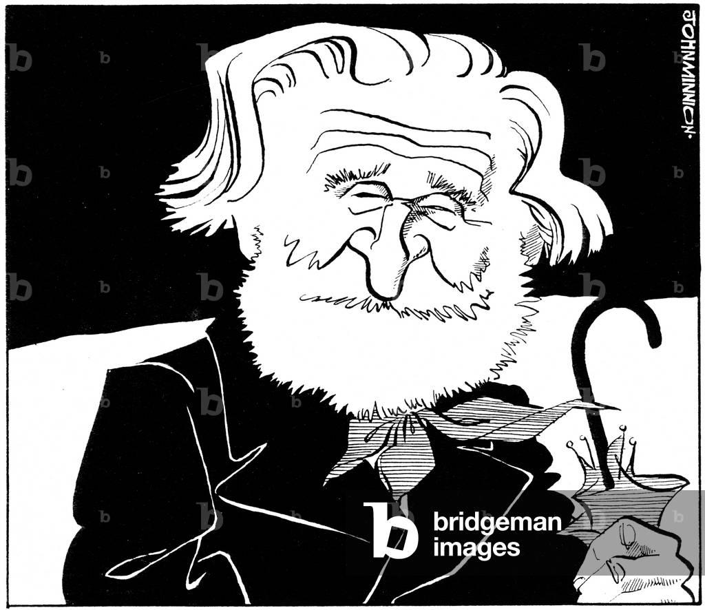 Immagine di Disegno "Giuseppe Verdi - ritratto del compositore italiano" di John Minnion, b/w