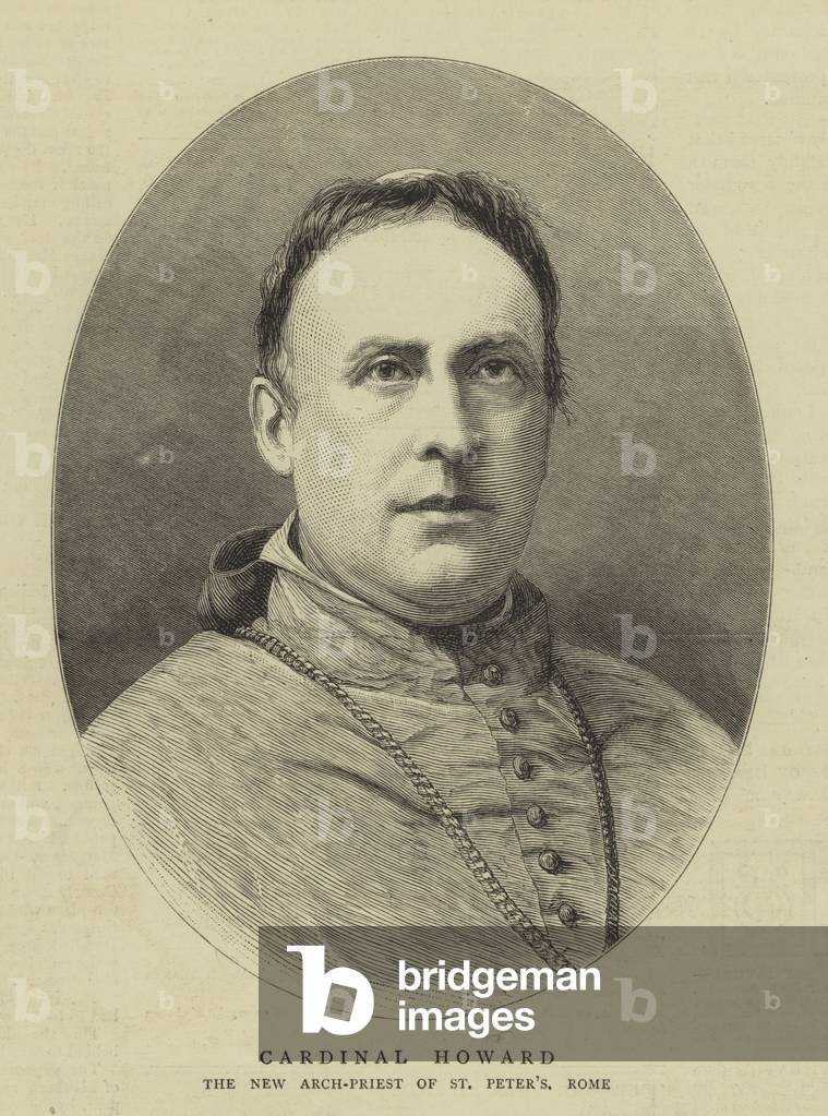 Cardinal Howard (gravure) par English School, b/w