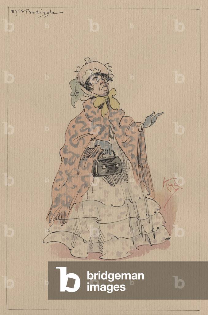 Mrs Pardiggle by Joseph Clayton Clarke, b/w