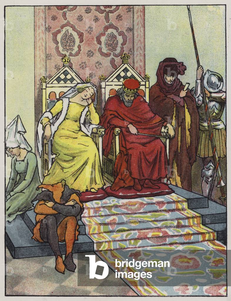 Der Hof geht schlafen (Farbe litho)