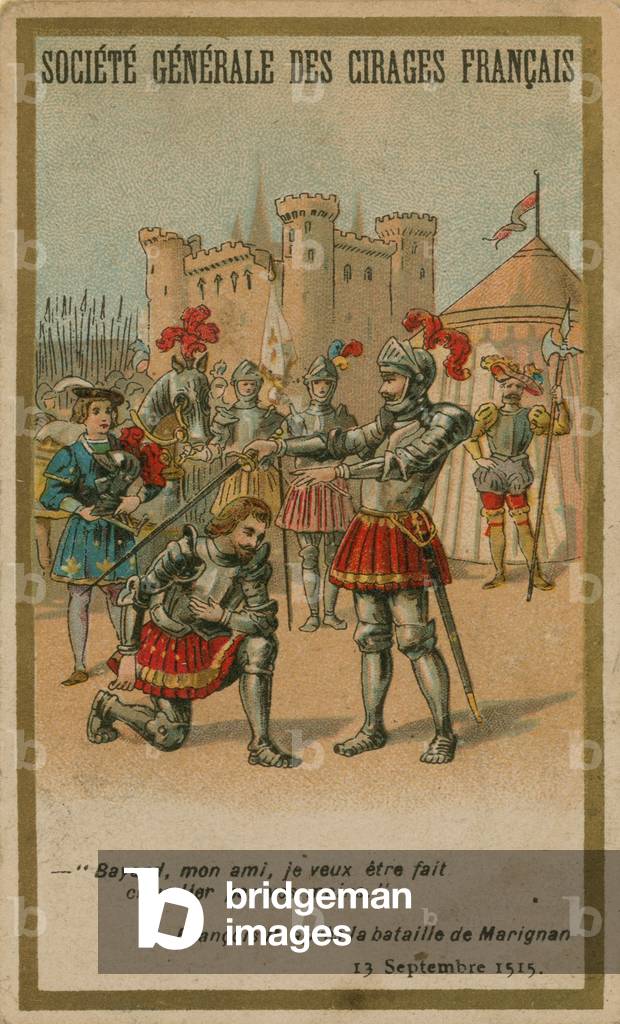 "Francesco I dopo la Battaglia di Marignano (cromolito)" 1801 di French School