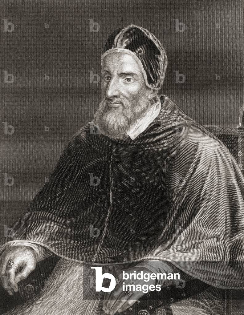 Papa Clemente VII, 1478 -1534, nato Giulio di Giuliano de' Medici. Dalla Storia dei Papi, la loro Chiesa e Sta