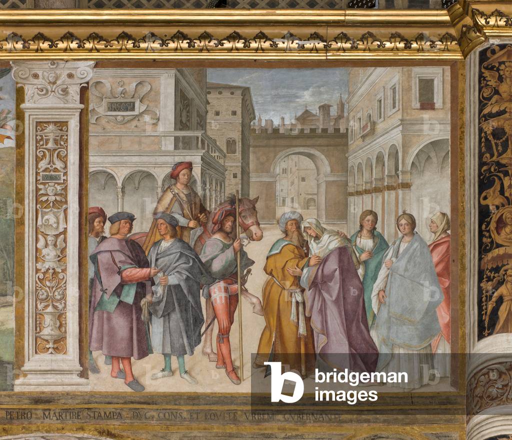 Navata Centrale, Prima Campata Nord, Incontro di San Gioacchino e Sant'Anna alla Porta Aurea, Boccaccio Boccac