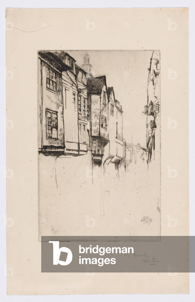 Image of Print depicting Wych Street 1877 by James Abbott McNeill Whistler