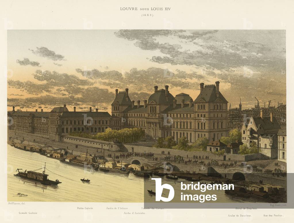 Louvre sous Luigi XIV, 1663 (colore lito)