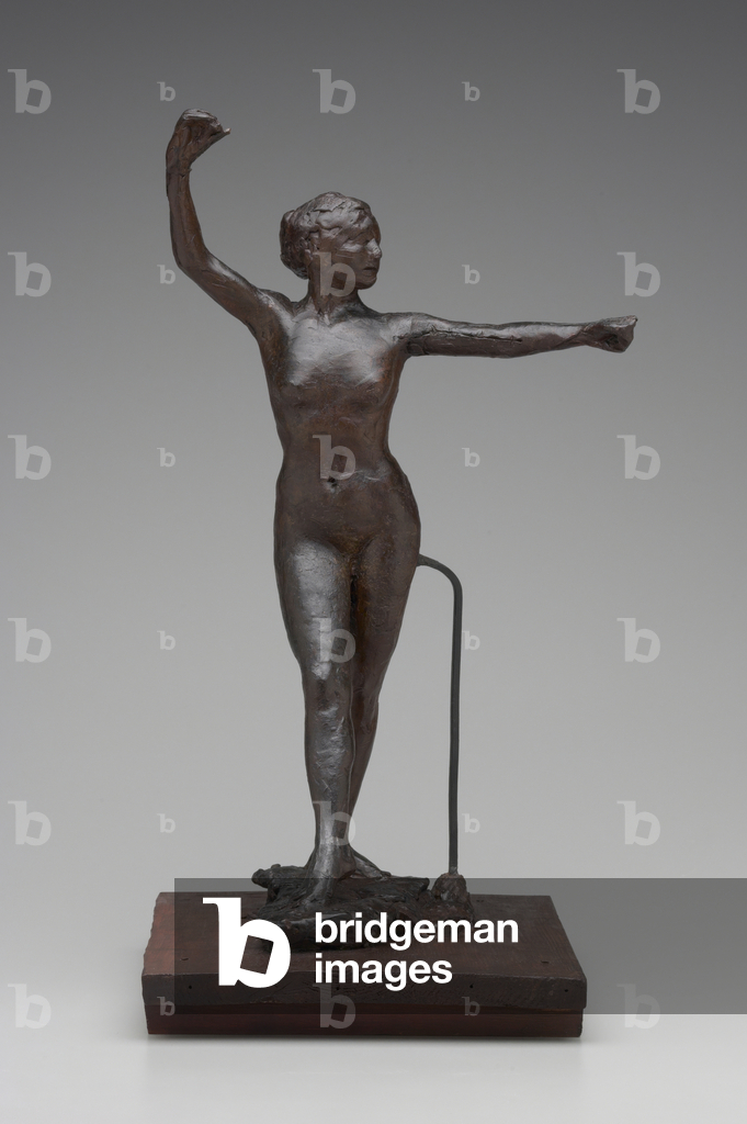 Tänzerin Bereit zu tanzen mit ihrem rechten Fuß nach vorne, 1882-95 (Wachs und Mischmedien)