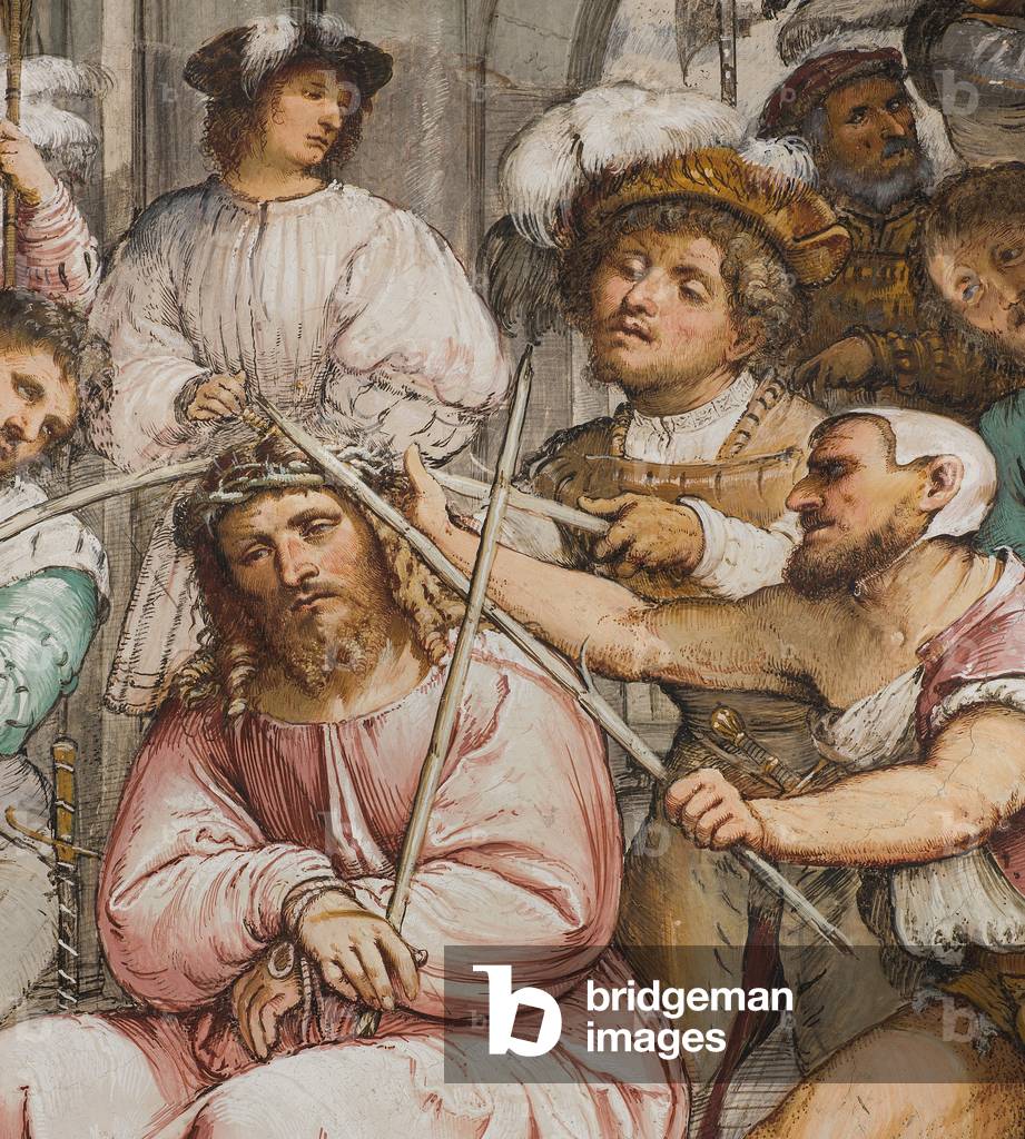 Mittelschiff, Vierte Südspanne, Dornenkrönung, Girolamo Romanino, 1519, Detail