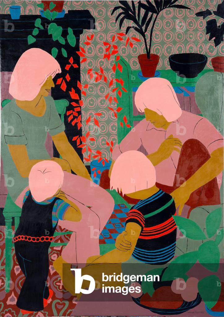 Bild von Gemälde "The Draughts Game (A Game of Draughts)" 1973 von Norman Gilbert