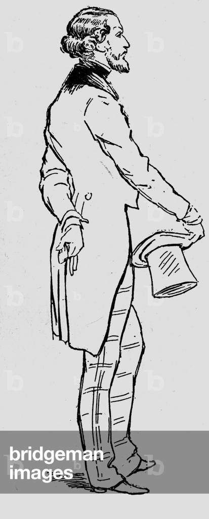 Bild von Druck "Alfred de Musset (Litho)" von Eugene-Louis Lami, b/w