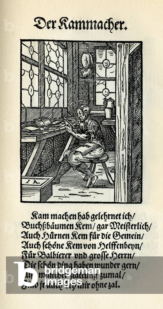 Image of Engraving depicting Cloth clipper by Jost Amman