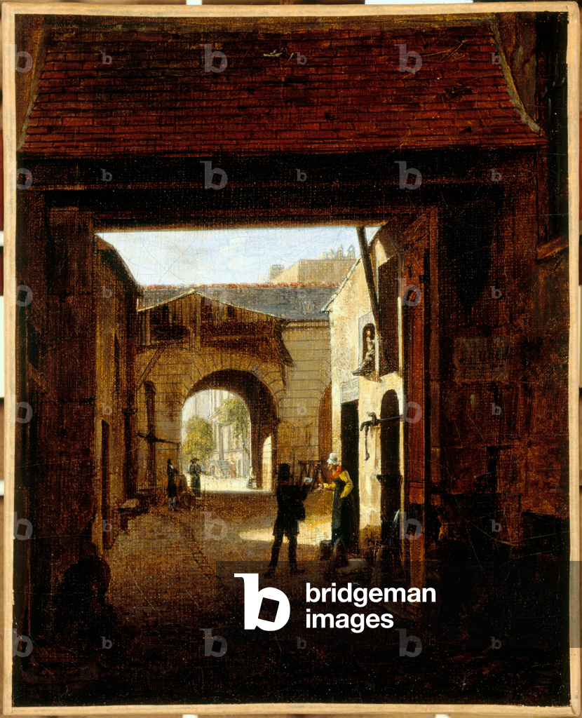 Bild von Gemälde "Cour d'une maison de roulage" 1815 von Etienne Bouhot