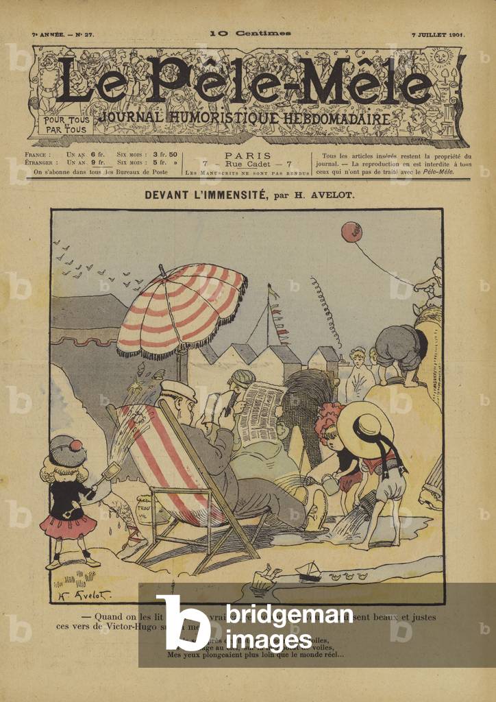 Devant l'immensite. Illustration pour Le Pele-Mele par Henri Avelot