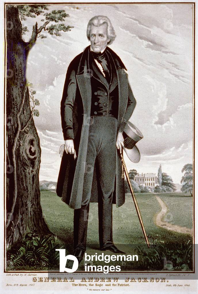 Generale Andrew Jackson (1767-1845), l'eroe, il saggio e il patriota, settimo presidente degli Stati Uniti, fu