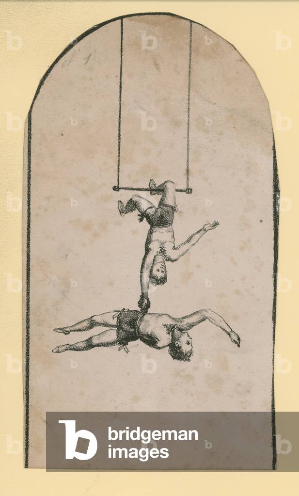 "Acrobati circensi (incisione)" di English School, b/w
