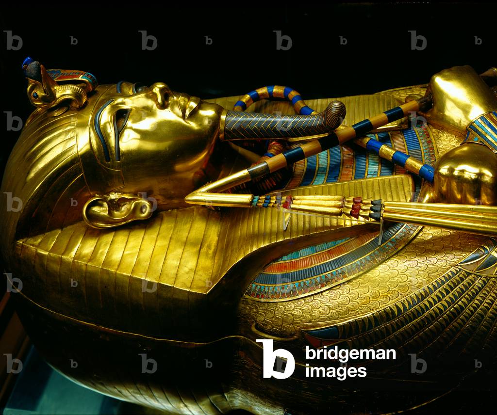 Image of Egyptian art Golden sarcophagus of Tutankhamen, Thebes