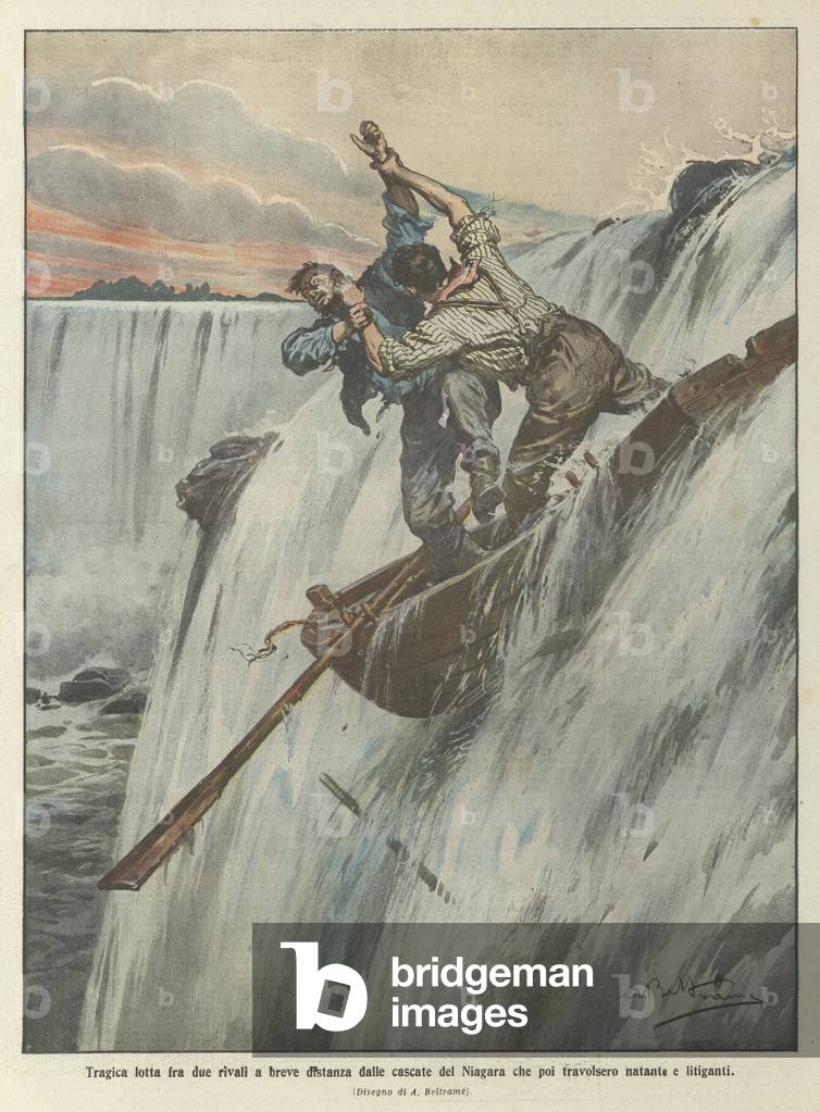 Tragica lotta fra due rivali a breve distanza dalle cascate del Niagara che poi travolsero natante e litiganti