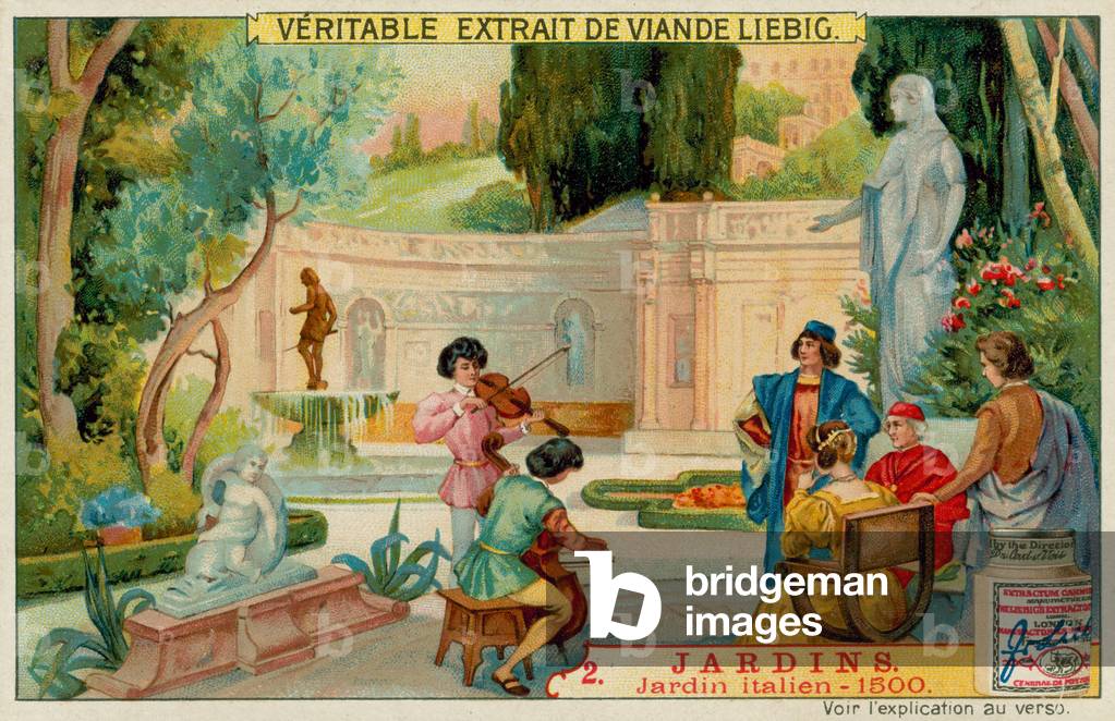 Ein italienischer Garten von 1500s (chromolitho)