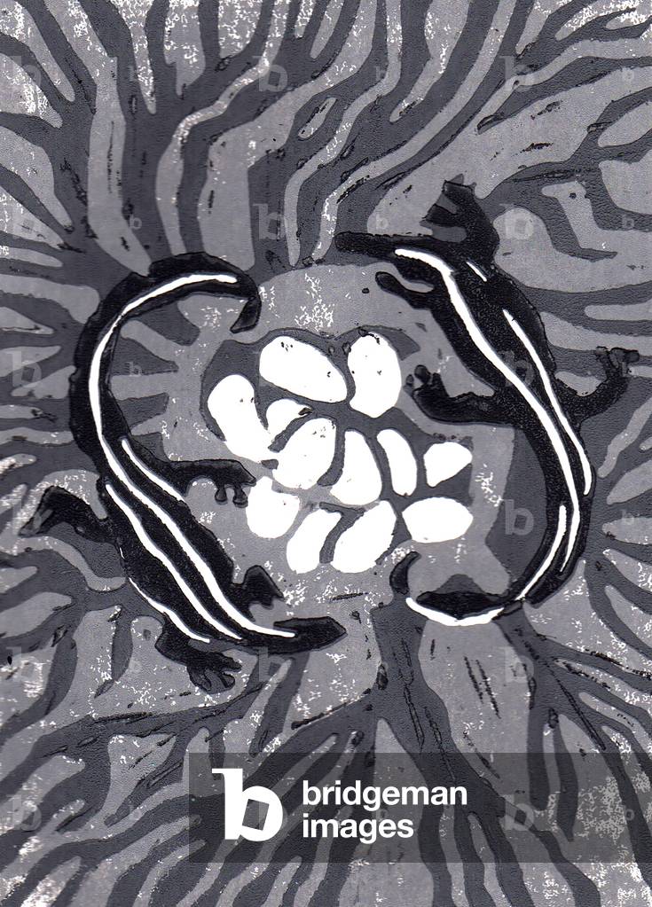 Oeufs de crocodile, 2021, (Linoprint)
