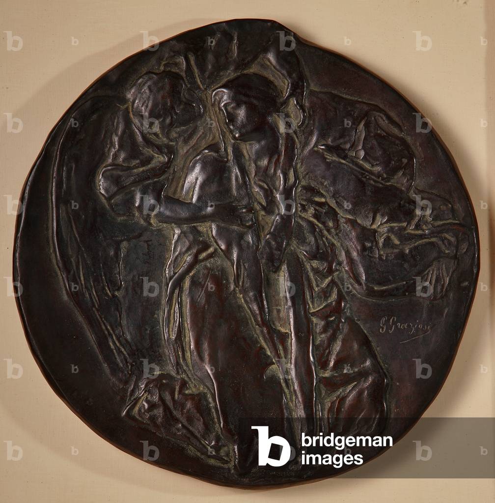 "Die Verkündigung (Bronze)" von Giuseppe Graziosi, b/w