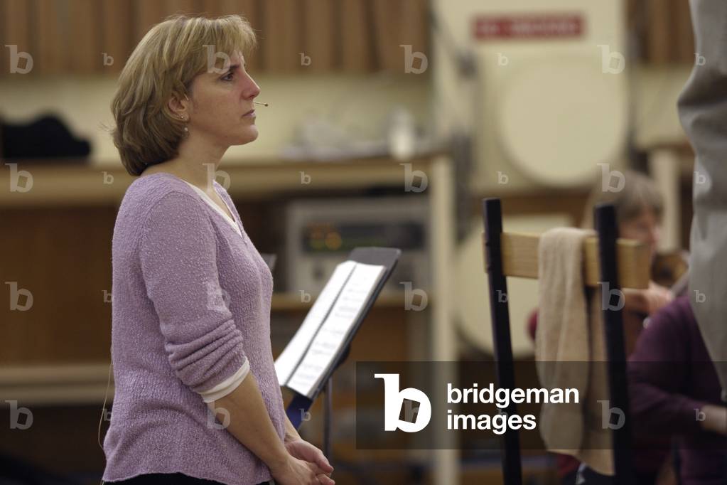 Image of Photography depicting Dawn Upshaw rehearsing at by Toby Jacobs