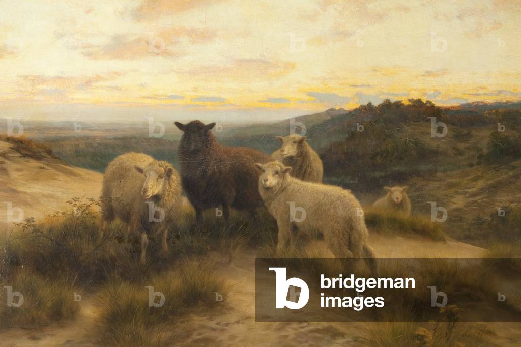 Image of Painting depicting Close of Day 1885 by Henry William Banks Davis, b/w