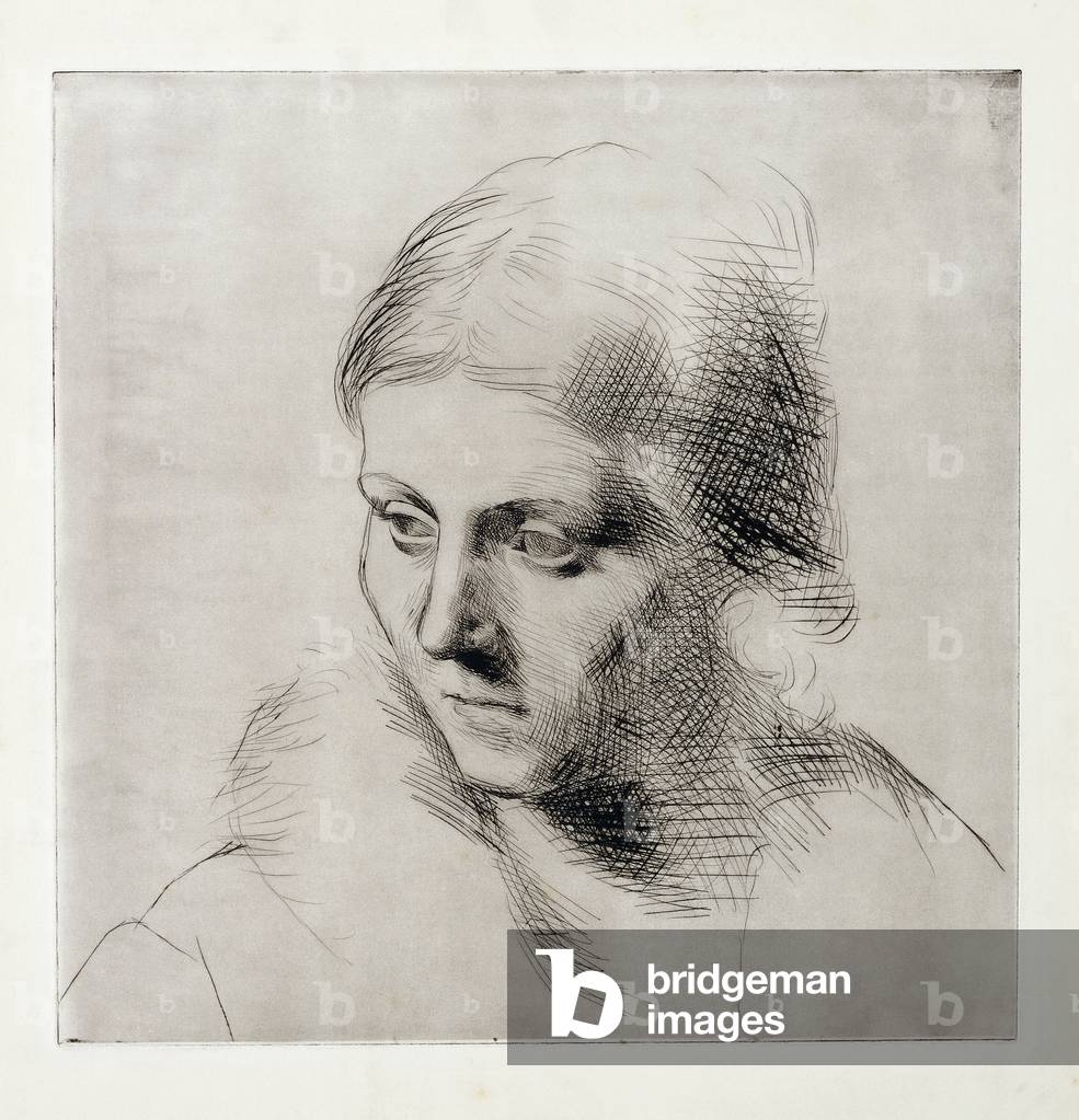 Portrait of Madame Picasso II, 1923 (drypoint on Arches)